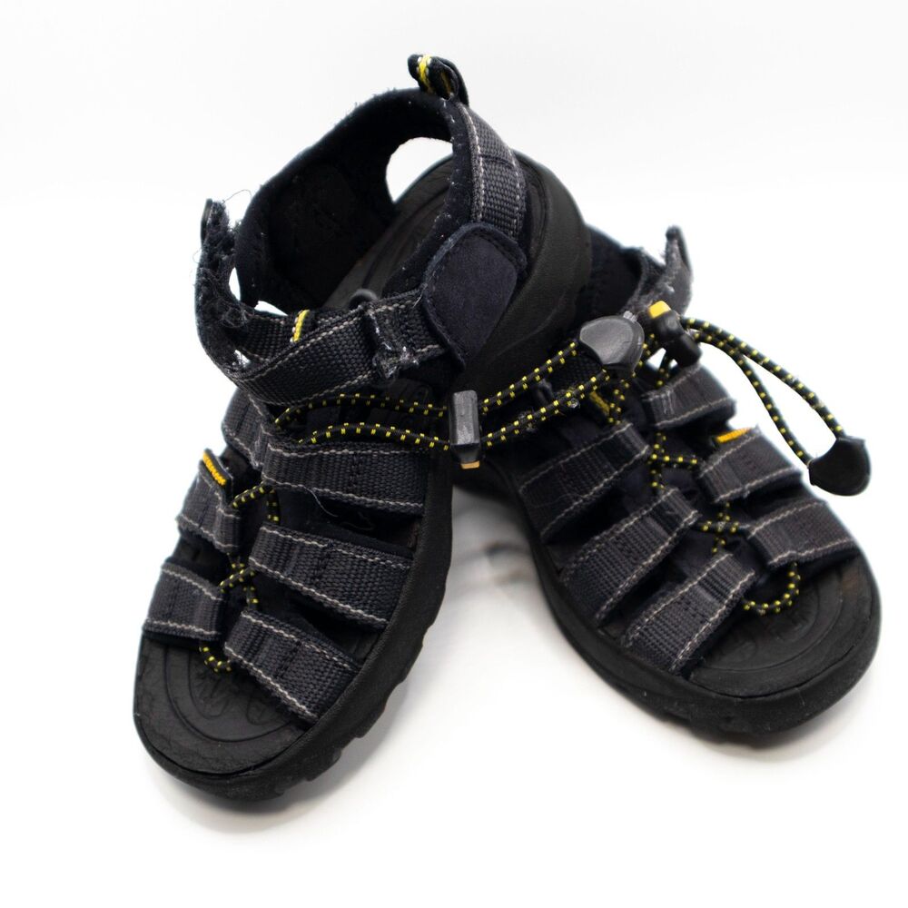KEEN Kids Waterproof Sandals Black Yellow Outdoor Hiking Youth Size 11